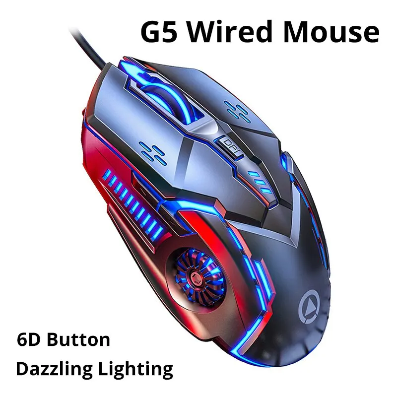 Silver Eagle G5 Mute Wired Mouse Six Keys Luminous Game E-Sports Machinery Computer Accessories Cross-Border Delivery 1