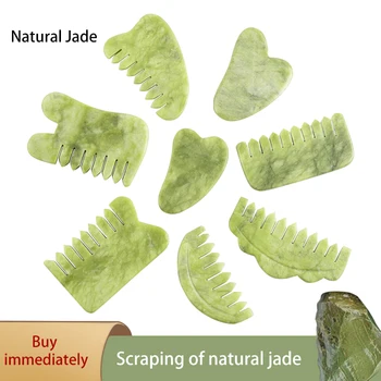 Natural Jade Gua Sha Massage Comb 1