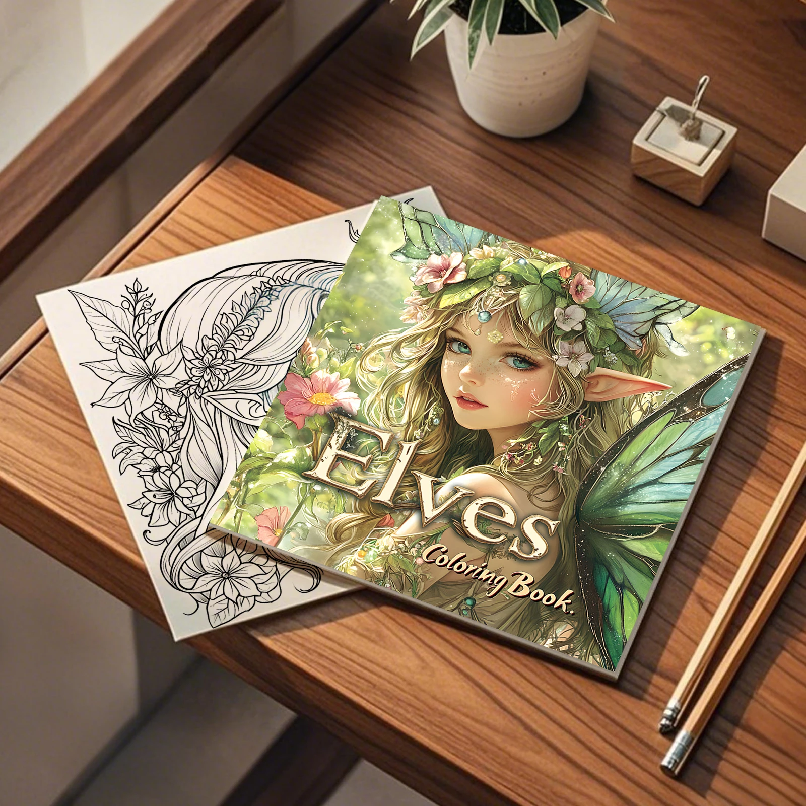 1pc Floral Fantasy Colouring Books for Teens and Adults 24 Pages DIY Gift Color Book for Relaxation and Creative Expression 3