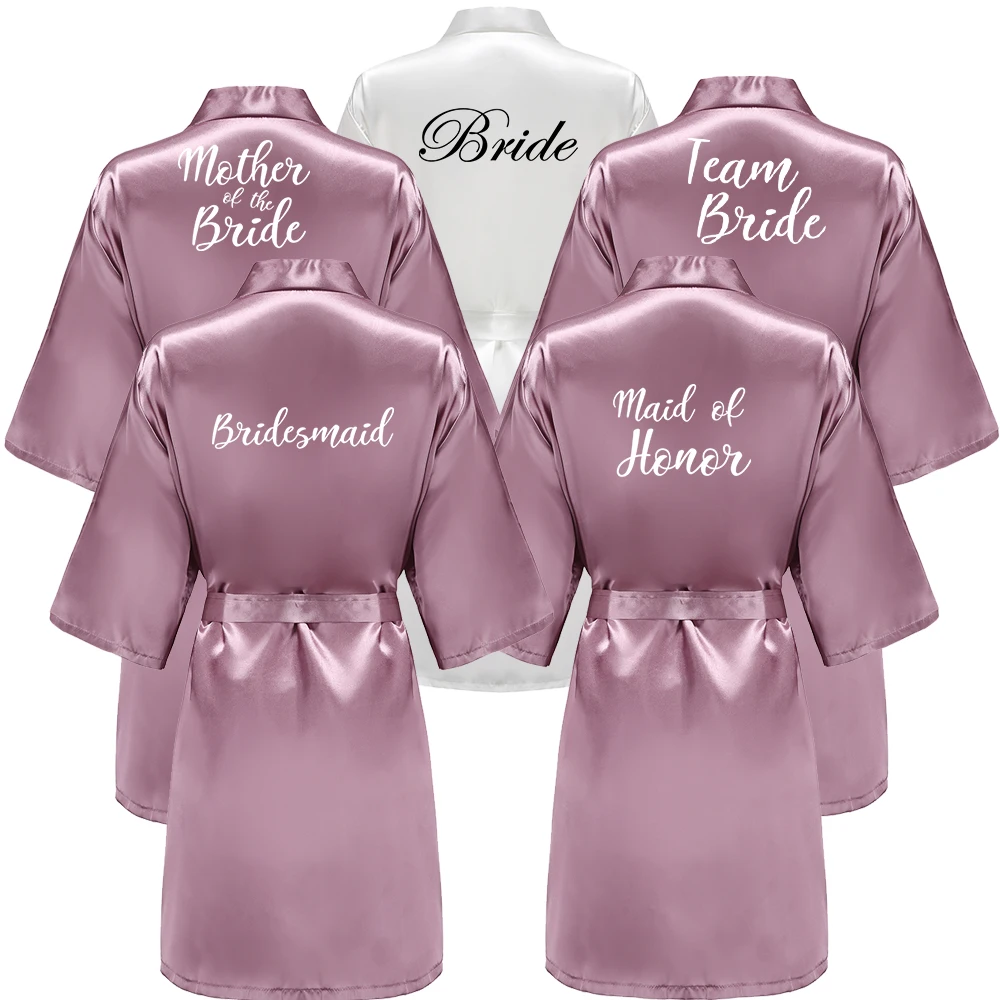 Mauve Robe Bride Bridesmaid Mother Sister of the Bride Wedding Gift Bathrobe Kimono Satin for women dress,women sleepwear,bride robes,silk robe,sleepwear pajamas,cotton bathrobe