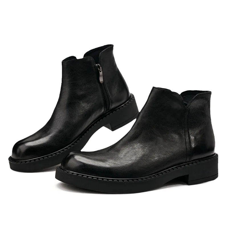 British Retro Men Shoes Autumn Winter Combat Boots male Chelsea Boots Men Desert Boots Men High Quality Genuine Leather Cowhide