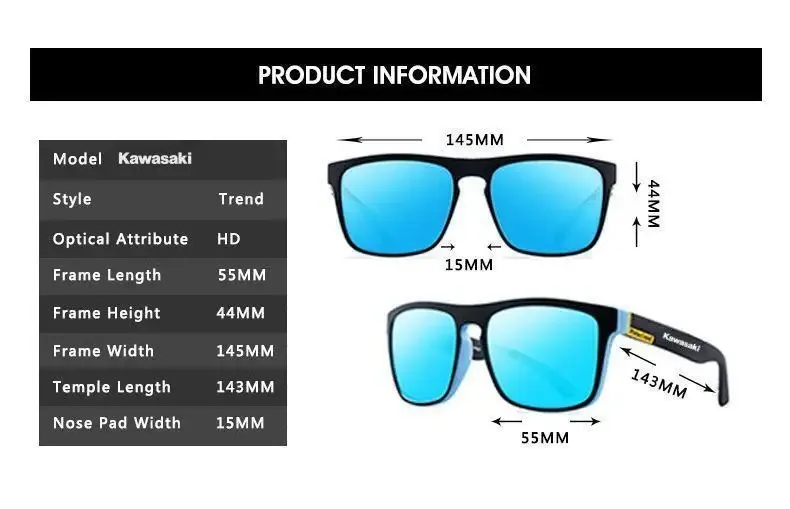 Description Picture 2 of itemNew Kawasaki Polarized Fishing Sunglasses Women Outdoor Sports Goggles Unisex UV400 Running Hiking Driving Eyewear Sun Glasses