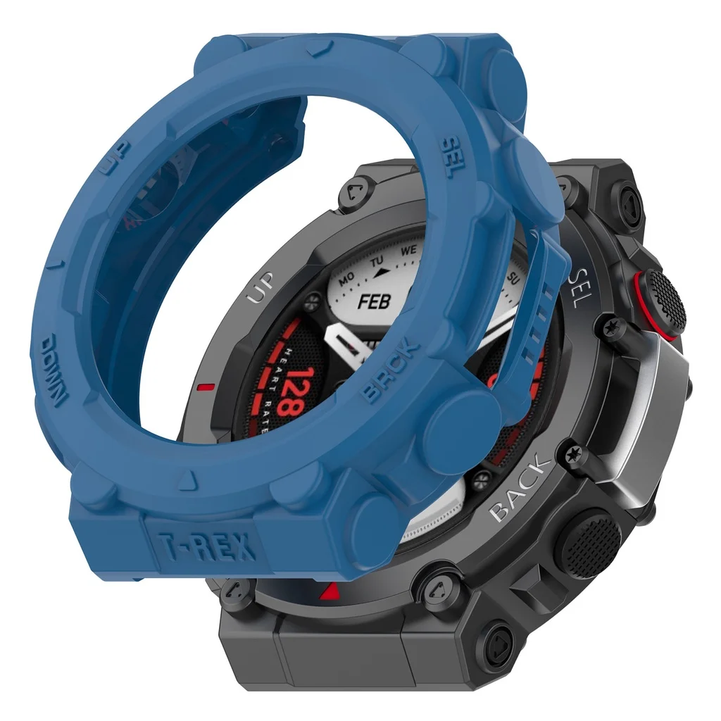 Suitable for Huami Amazfit T-Rex 2 soft silicone TPU protective sleeve frame watch screen protector case apple watch screen protector case watch case watch protective case watch cover watch protective cover tpu protective case bumper protective case