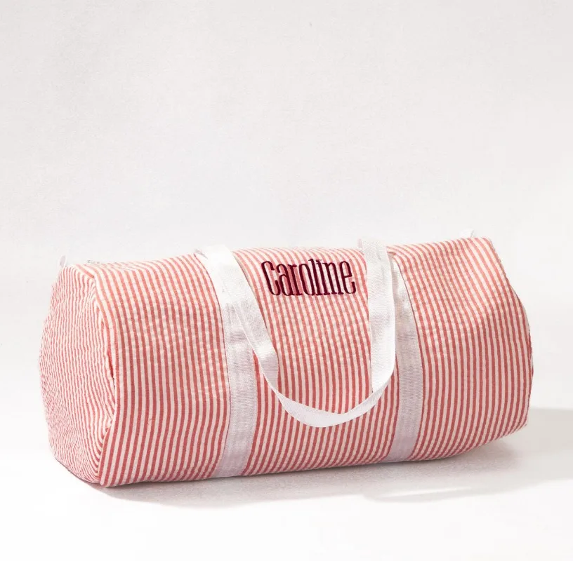 Personalized Baby Diaper Duffle Bag Custom Name Monogram Seersucker Travel Kids Dance Bag Toddler Child Birthdays Gi