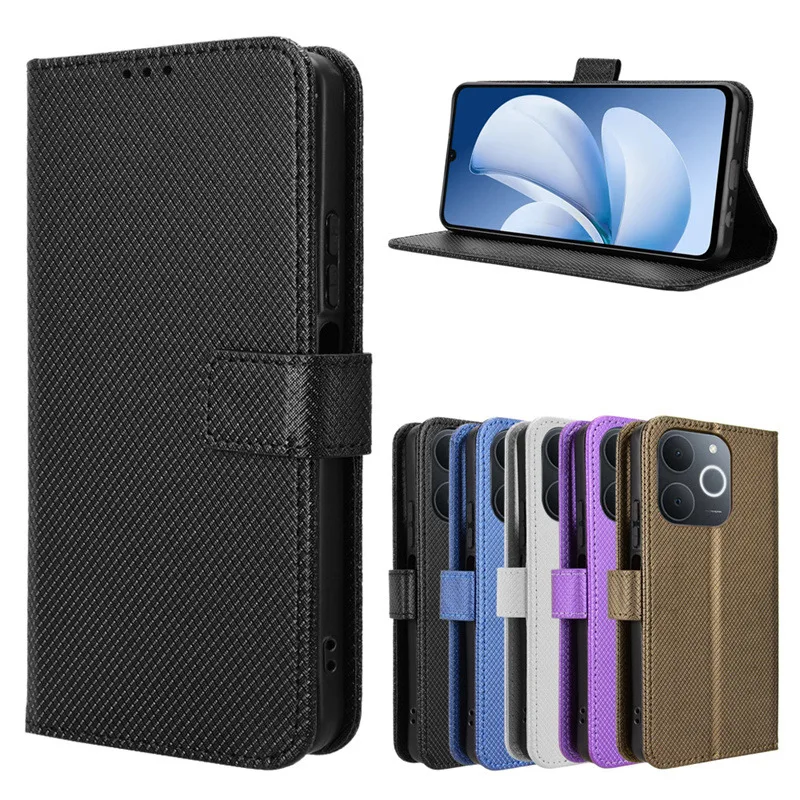 Elegant Leather Flip Wallet Case with Magnetic Closure