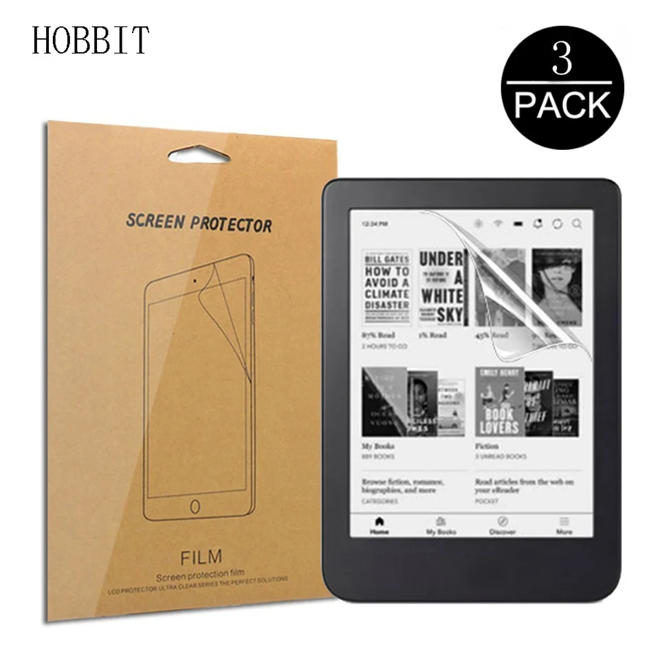 2 Pack Tempered Glass Screen Protector Transparent for Kobo Nia 2020,Kobo  Aura Edition 2,Kobo Clara HD