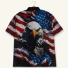 American Flag Print Veteran Men's Short Sleeve Shirt Fighting Eagle Comrade Party Wear Oversized Top 3