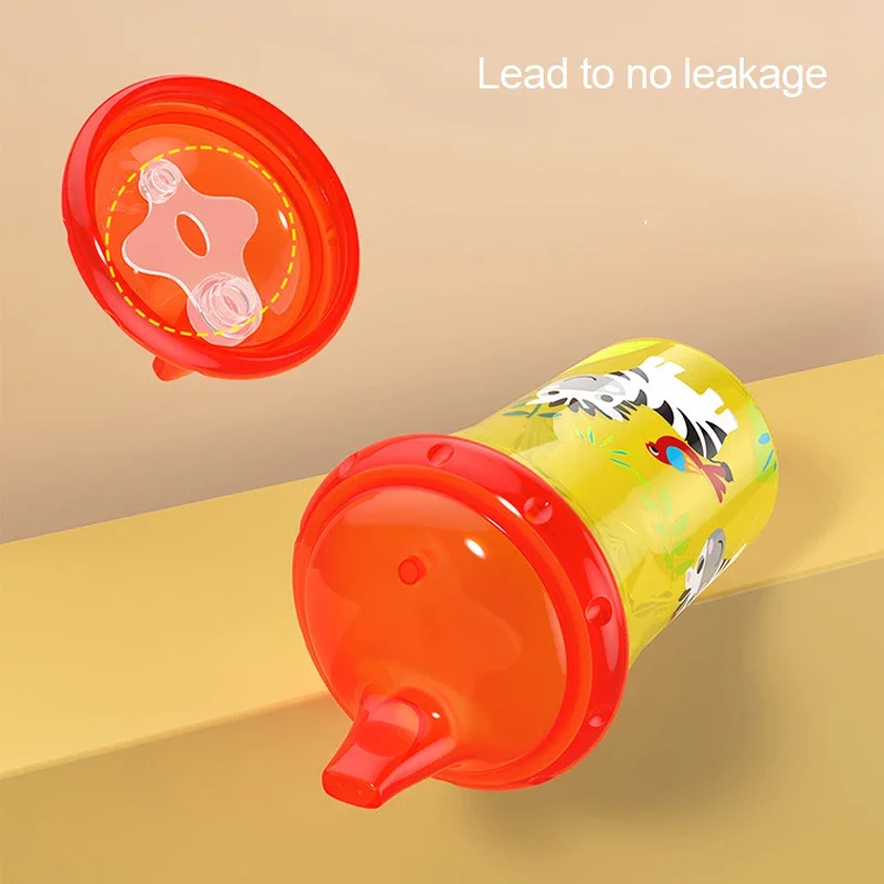 Baby Spill Resistant Bite Resistant Cup BPA Free Newborn Training Bottle 260ml
