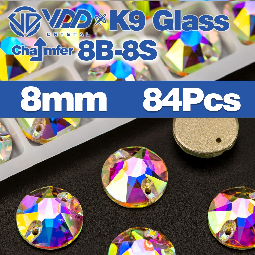 Premium K9 Glass Sew-On Rhinestones - Top Quality Crystal AB Flatback Stones for Clothing and Wedding Accessories