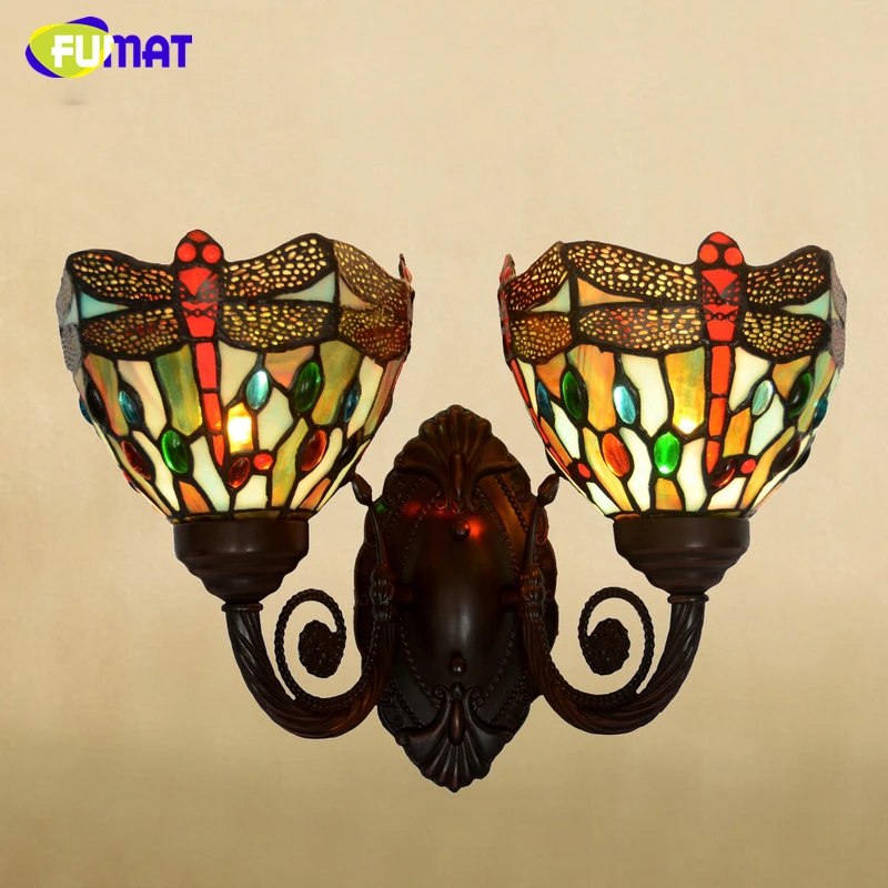 Fumat Wall Lamp Sconce Lighting Stained Glass Shade Lights Art Glass