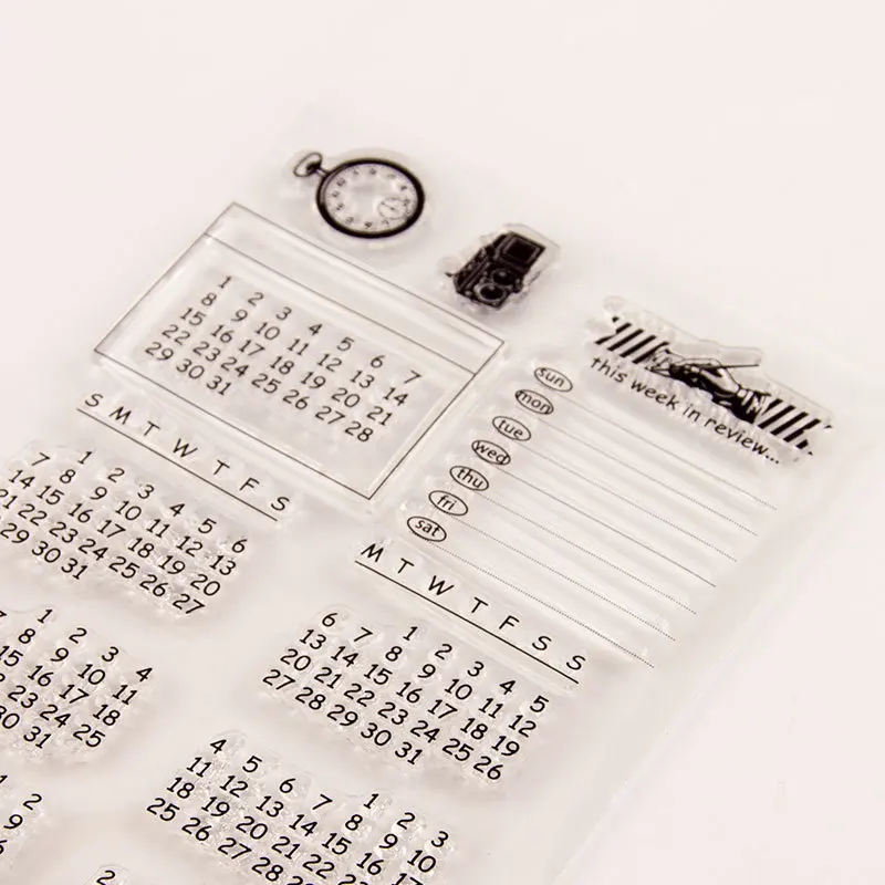 Transparent Clear Silicone Stamp Calendar Journal Deco for DIY Scrapbook Photo Albums Paper Notebook Card Clear Stamps Clear Rubber Stamps