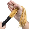 38.5CM Yellow PU Leather Tassels Flogger Horse Riding Whip Equestrianism Horse Whips 4