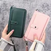 Fashion Women Wallets Simple Zipper Purses Black White Gray Red Long Section Clutch Wallet Soft PU Leather Money Bag 2