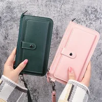 Fashion Women Wallets Simple Zipper Purses Black White Gray Red Long Section Clutch Wallet Soft PU Leather Money Bag 2