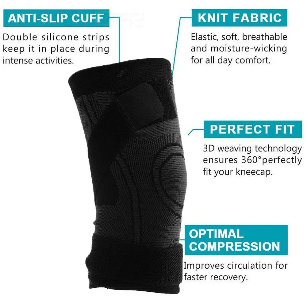 Sports Kneepad 1pc Men Pressurized Elastic Knee Pads Gear Fitness Volleyball Basketball Support Brace Protector M5d5