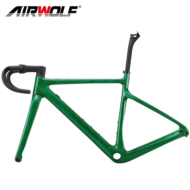 

Airwolf 2024 T1100 Carbon Road Bike Frame 700*40c Racing Rode Bicycle Frame Carbon Bike Frames 142*12mm Disc Brake Frameset