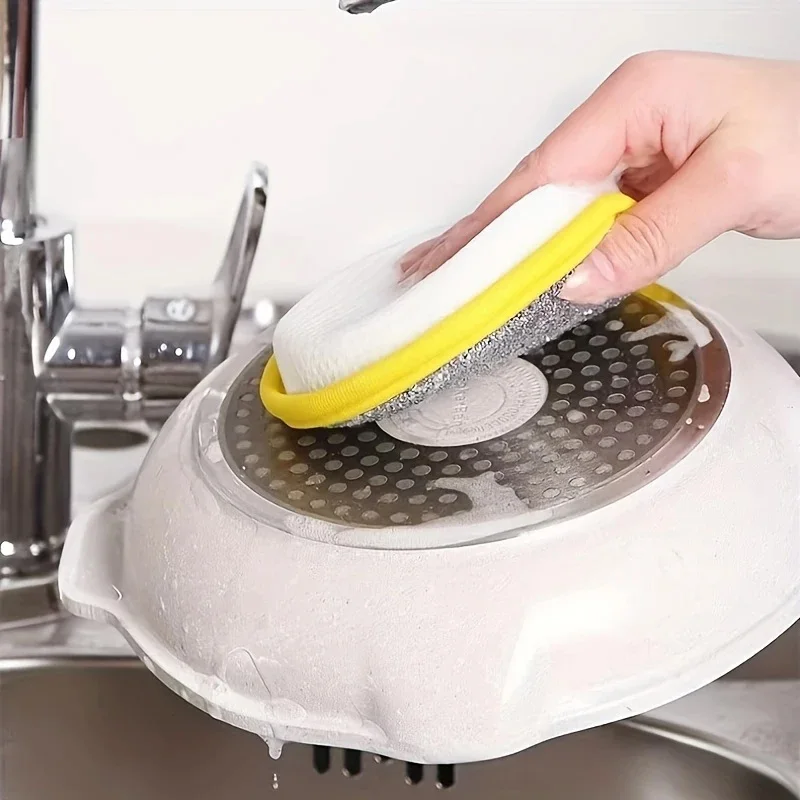 Round Double Sided Sponge Scrubbers for Kitchen Cleaning