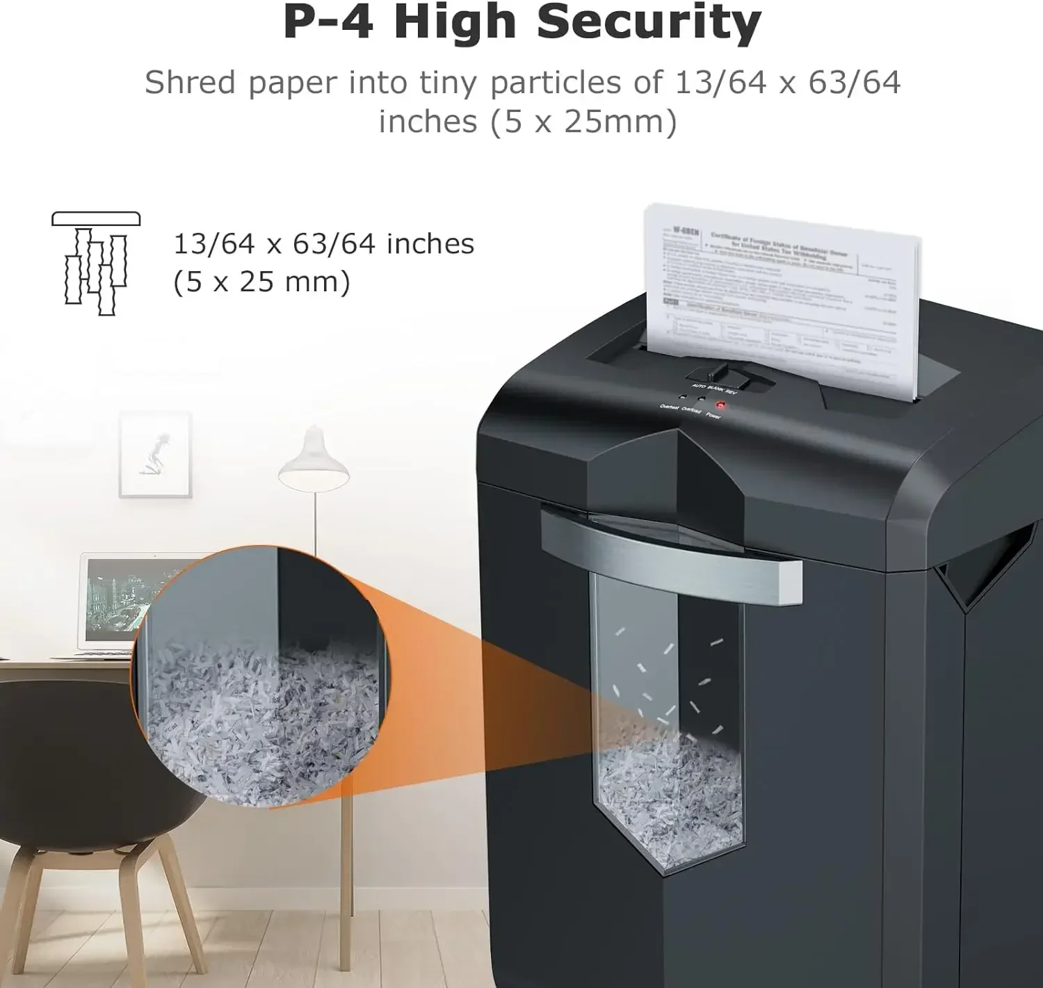 18-Sheet Heavy Duty C149-C Cross-Cut Paper & Credit Card Shredder 60 Minutes Running Time, 6 Gallon Pullout Basket & 4 Casters