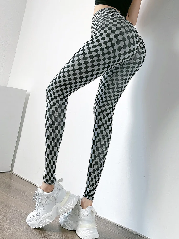 Women Leggings High Waist Seamless Legging Sport Women Fitness Pants Gym  Push Up Sexy Printed Checkerboard Leggings - AliExpress