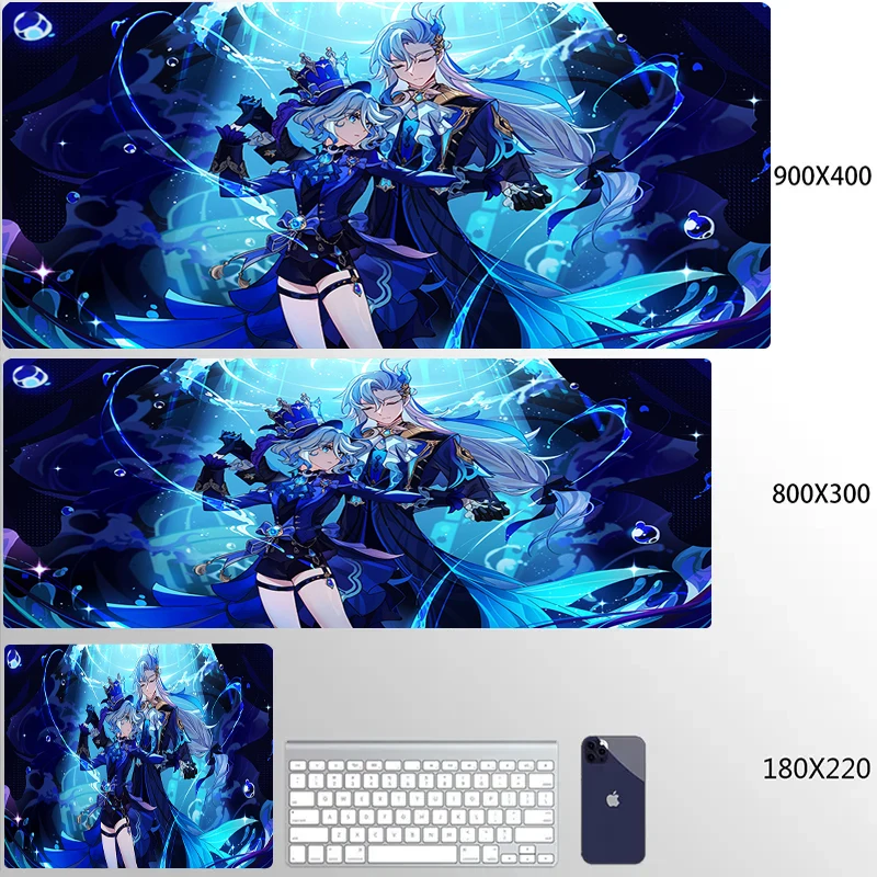 Tapis De Souris Genshin Impact – 70x40cm, Desk Mat Le Feu Monte (Multicolore)