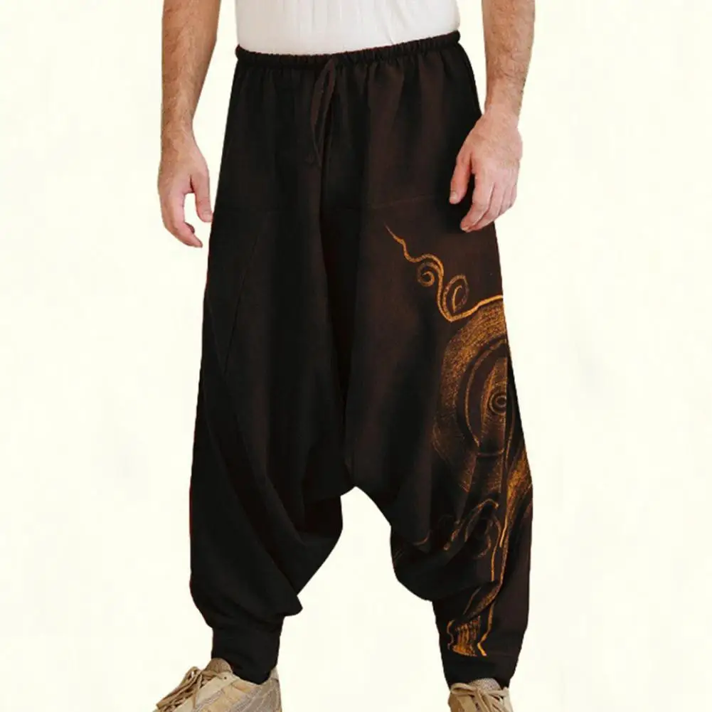 Men's Casual Elastic Waist Baggy Yoga Harem Pants Men Baggy Boho Gypsy Boho Pants штаны мужские
