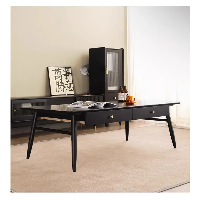

Solid Wood TV Cabinet Combination Simple Modern Living Room Sofa Table Small Apartment Tea Table