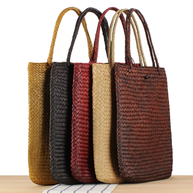 Handmade Rattan Basket Travel Tote