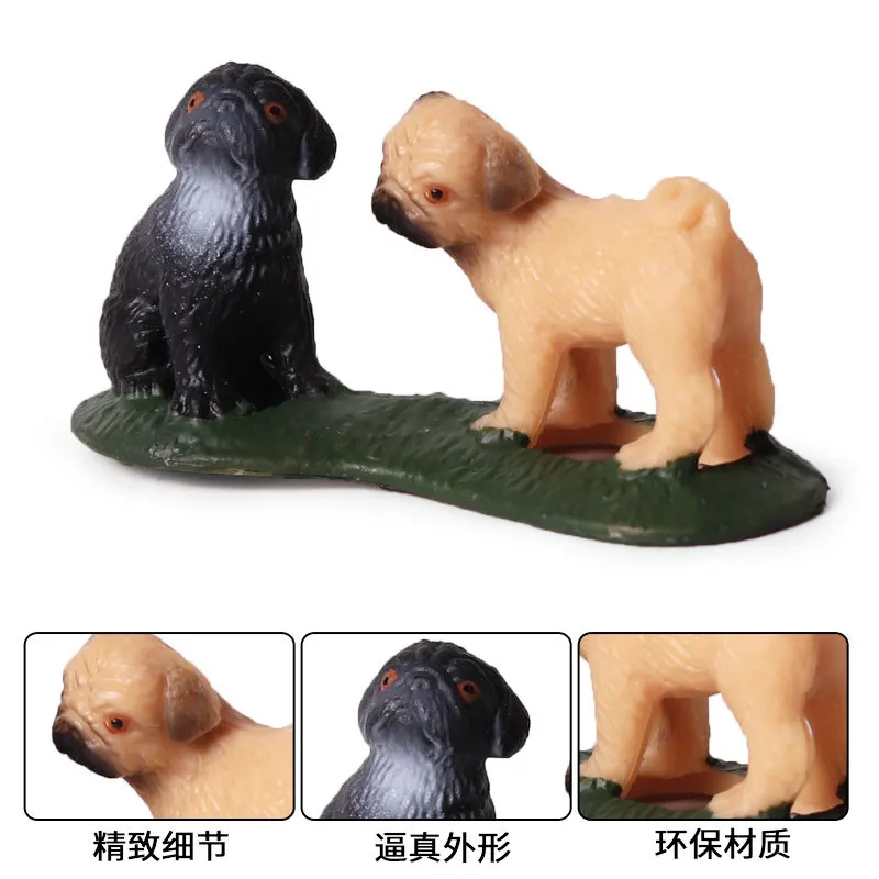 

Simulation static solid wild animal model pug Golden Retriever dog pet dog children's hand-made toy ornaments wholesale