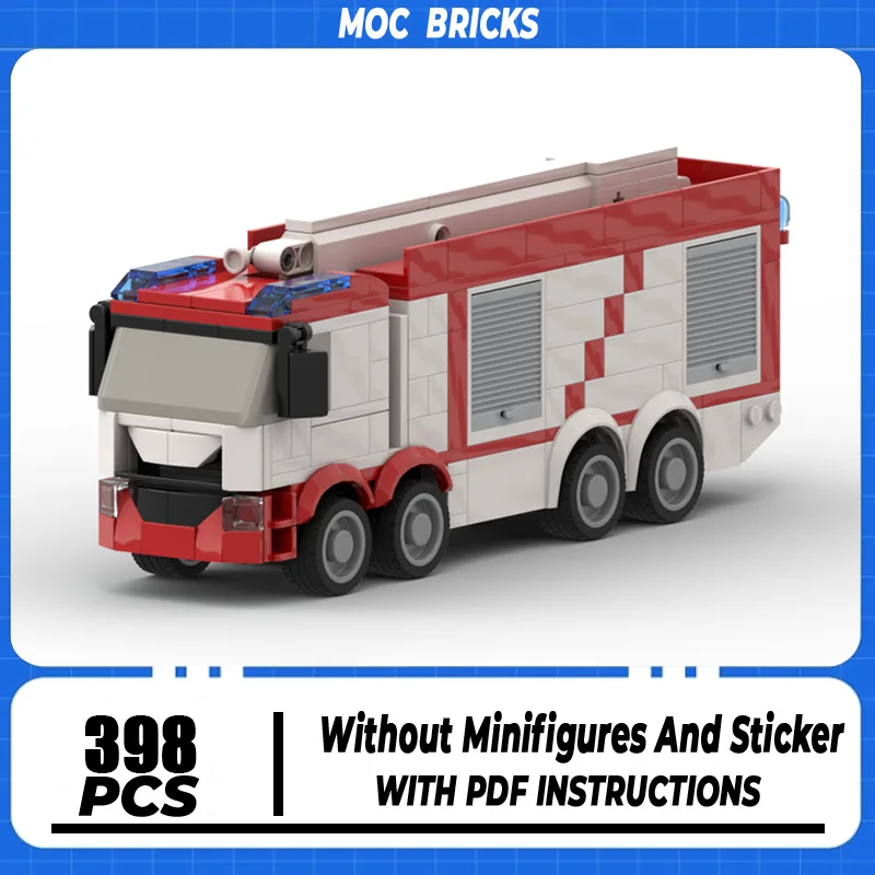 

Moc Building Blocks Car Series Fire Extinguishing Arm Fire Truck Model Technology Bricks Fire Fighting Vehicle DIY Toys