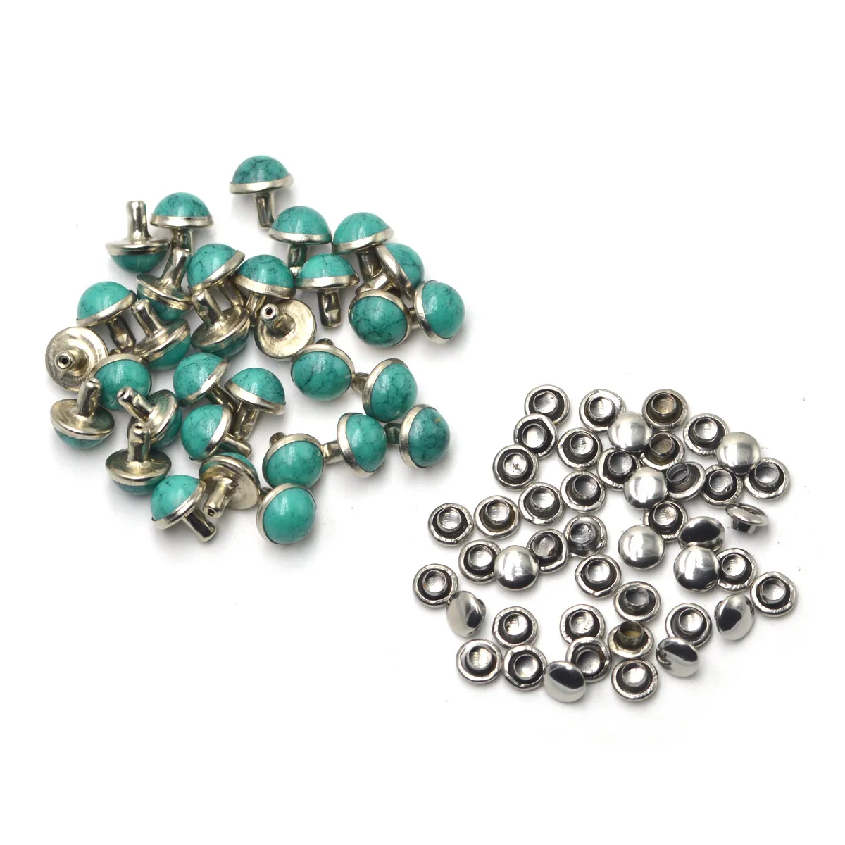 30 Rivetti A Stella In Lega Di Zinco 14mm A Vite - Borchie Metalliche Per DIY Pelle, Scarpe, Borse, Abbigliamento (Argento)