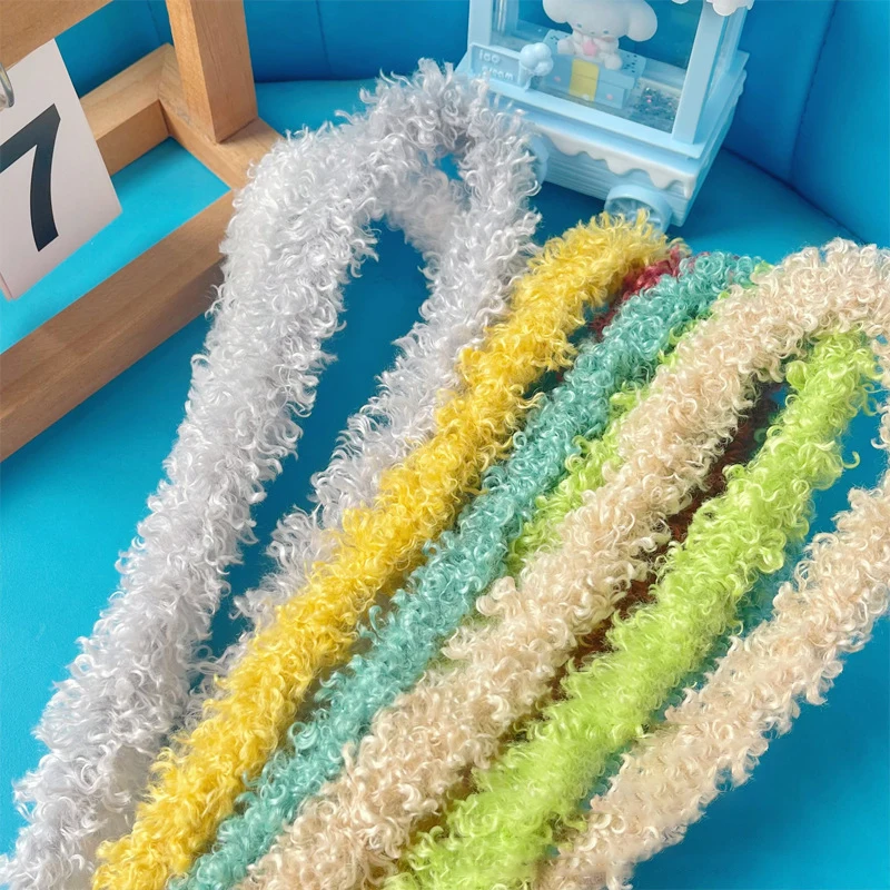 2Pcs Curly Pipe Cleaner Teddy Curly Plush Strip, Plush Fabric Chenille Stems Pipe Cleaners for DIY Creative Arts and Crafts