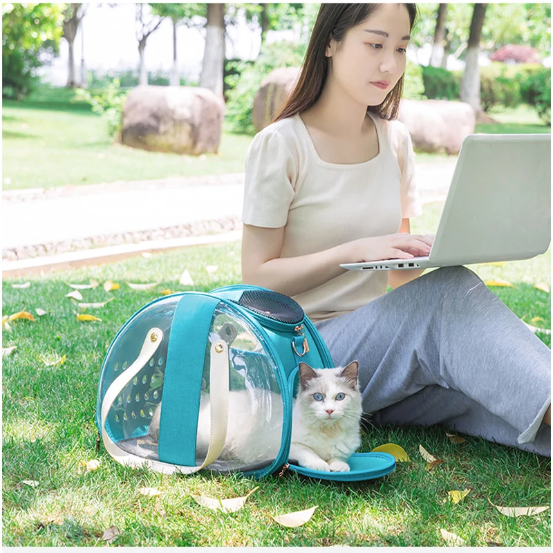 

Foldable Pet Cat Carriers Bag Portable Breathable Travel Cat Transport Backpack Bags Pets Shoulder Handbag with Safety Buckle
