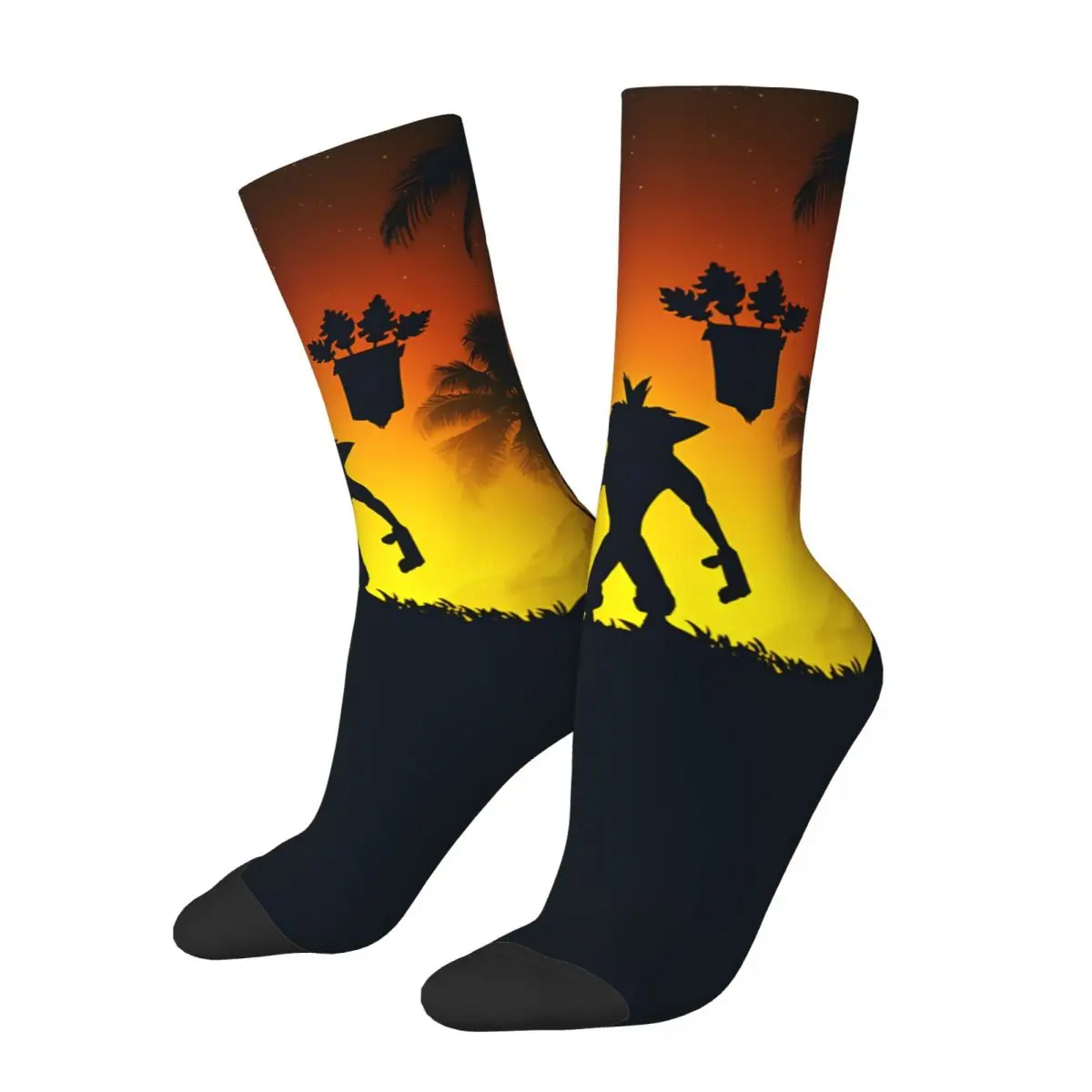 

Funny Happy Men's compression Socks Retro Vintage Harajuku Crash Bandicoot Game Hip Hop Novelty Casual Crew Crazy Sock Gift