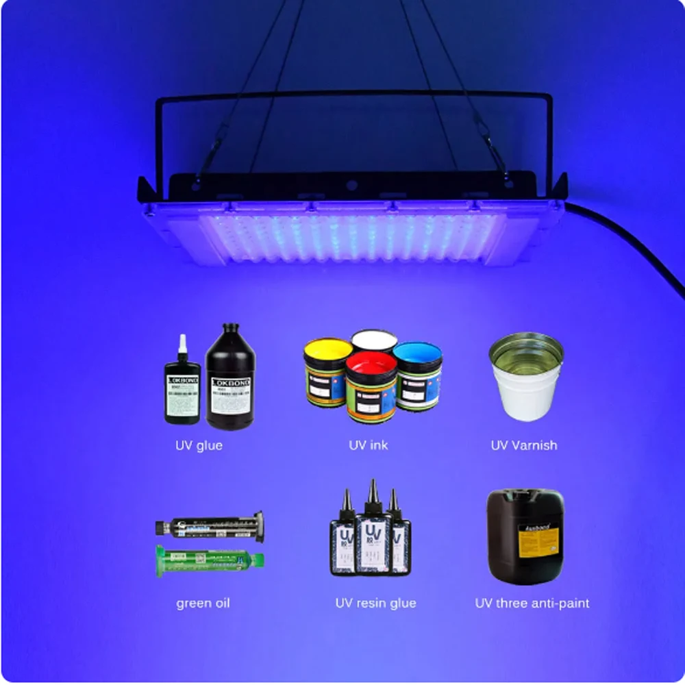 110V 220V 50W 100W 200W 300W 395NM 405nm 365nm LED Ultraviolet UV Lamp Printing Spraying Painting Resin ink UV Glue Curing Lamp images - 6