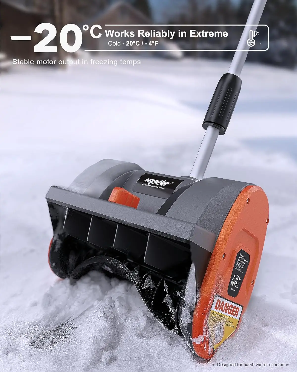 Cordless Snow Shovel, 12-Inch Brushless Snow Blower Compatible with DeWalt 20V MAX Battery, Includes 4.0Ah Battery & Charger Kit