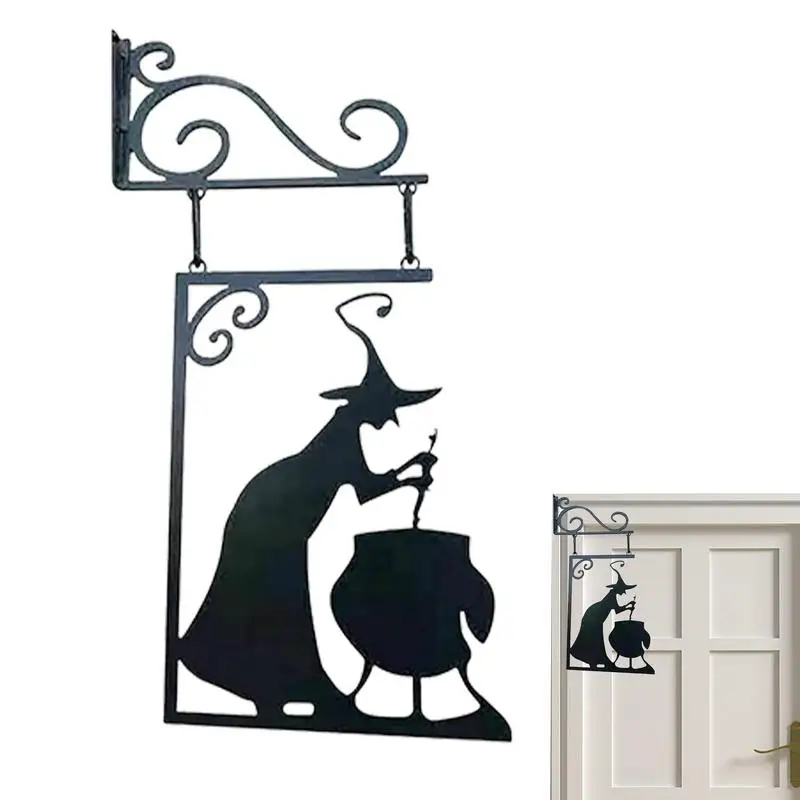 

Halloween Witch Cauldron Silhouette Art Wall Decor Wrought Iron Witch Cauldron Sign Home Decor For Garden Patio Yard Lawn Porch