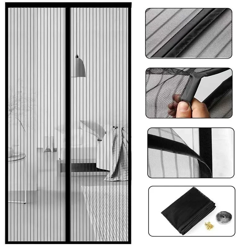Magnetic Mosquito Net Summer Insect Fly Control Door Curtain Net Living Room Bedroom Curtain Automatic Closing Door Screen