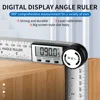 LUXIANZI Stainless Steel Digital Protractor Angle Gauge Ruler 200mm 300mm 500mm Carpenter Measurement Tool Electronic Goniometer 2