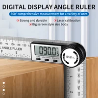 LUXIANZI Stainless Steel Digital Protractor Angle Gauge Ruler 200mm 300mm 500mm Carpenter Measurement Tool Electronic Goniometer 2