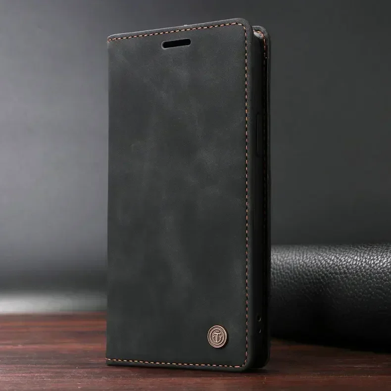 Leather Flip Wallet Phone Case with Card Holder and Book Cover Design