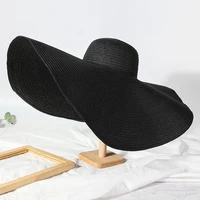Summer 70cm Large Wide Brim Sun Hats For Women Oversized Beach Hat Foldable Travel Straw Hat Lady UV Protection Sun Shade Hat 4