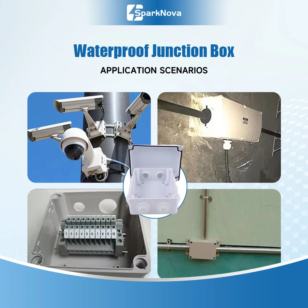 Electrical Junction Box ABS Plastic DIY Power Control Case IP55 Waterproof Outdoor Cable Wire Connection Enclosure Housing
