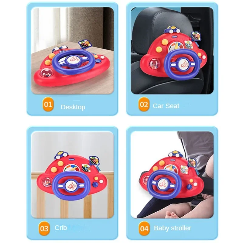 Volant électrique pour bébé avec sons, idéal pour les sièges auto et les poussettes. Jouet éducatif pour enfants._voghion.com