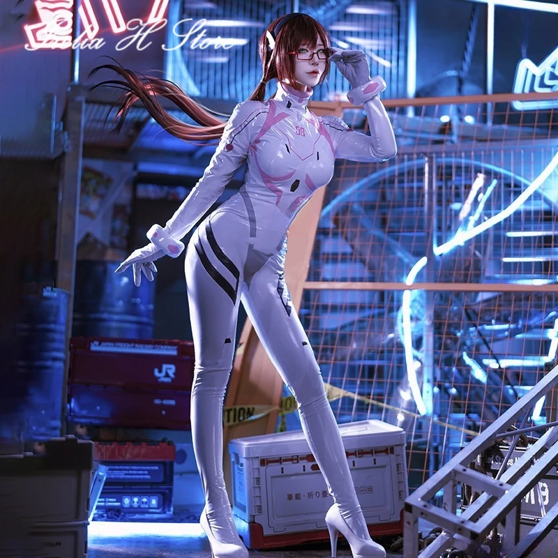 in stock Irelia H Store Anime Mari Makinami Illustrious Cosplay Costume Makinami Sexy jumpsuit Halloween Costume Female - AliExpress 200000532
