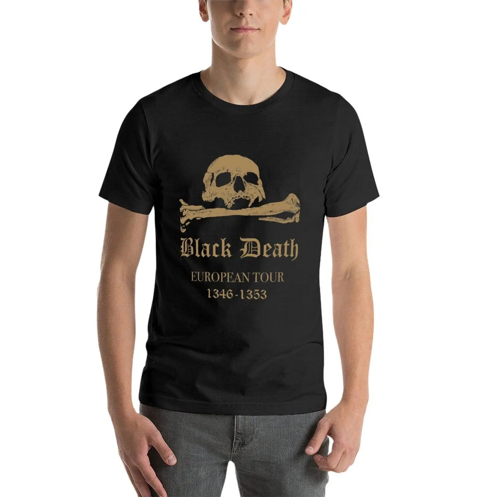 European Tour Custom Design Black T-Shirt - Men's Plus Size Slim Fit