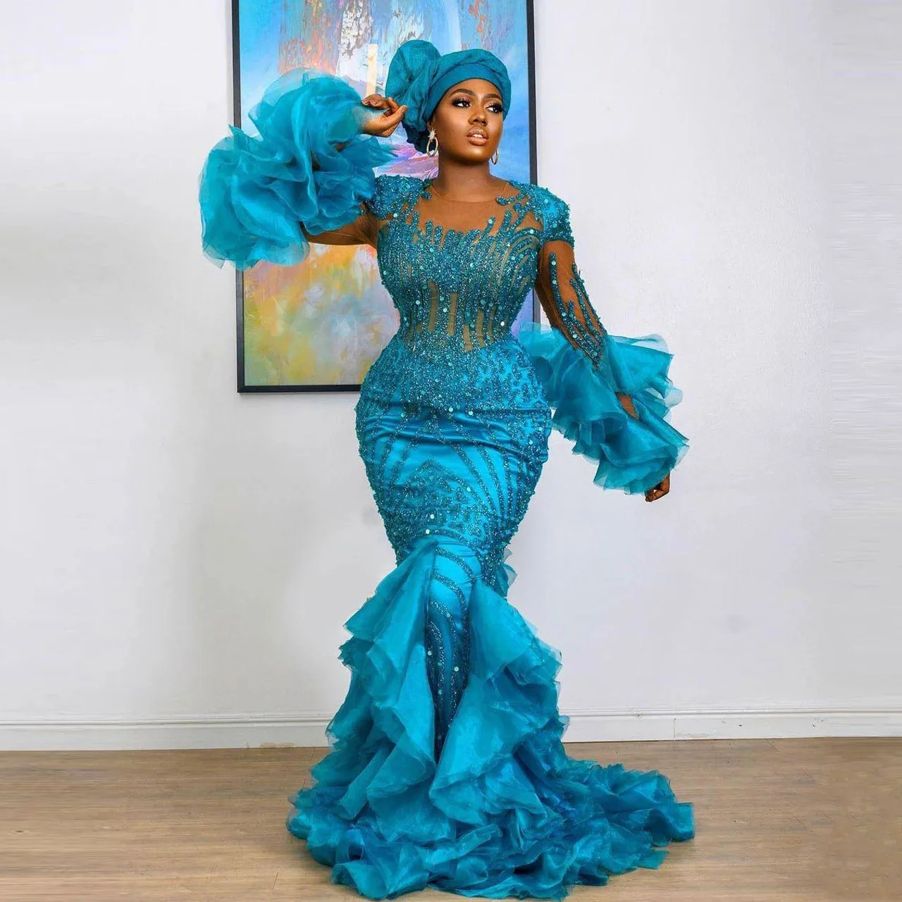 

Роскошные платья для выпускного вечера с бисером Aso Ebi, шикарные женские официальные платья
