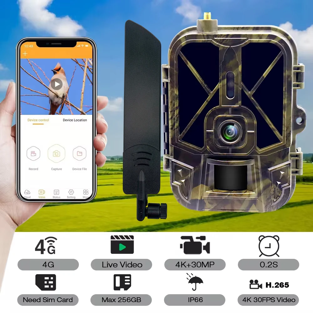 HC940PRO 10AA Dry cell version 4G LIVE Video Trail Camera 36MP 4K Wireless Game APP Cloud Service Waterproof IP65 Wildlife Cam
