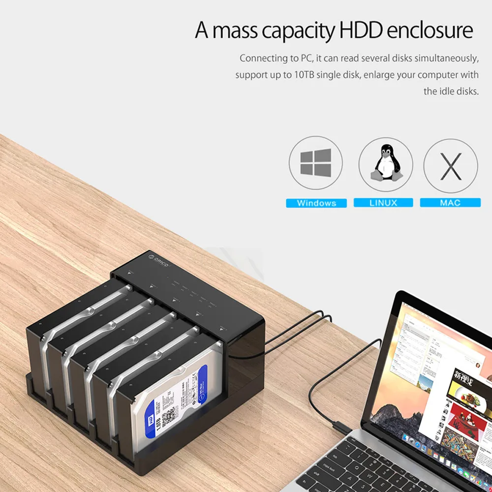 ORICO 5 bay Hard Drive Docking Station SATA to USB 3.0 HDD Docking Station with Offline Clone Function for 2.5/3.5 inch HDD/SSD hdd docking station