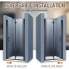 Hinged Swing Glass Shower Door Fold Shower Glass Door with 1/4" (6mm) Clear Glass, Reversible Installation, Matte Black 4