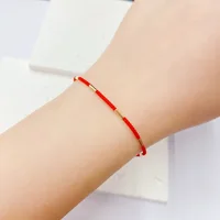 Bracelet à cordes rouges dorées 18 carats pour femmes, bijoux fins de luxe, haute qualité, tendance, Festival, haut 4